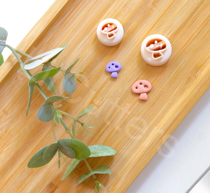 Mini Mushroom Clay Cutter: Polymer Earring Tool (13/17mm)