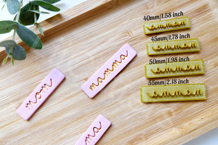 Mom Mama Polymer Clay Stamp and Cutter Set: Earring Making Tool