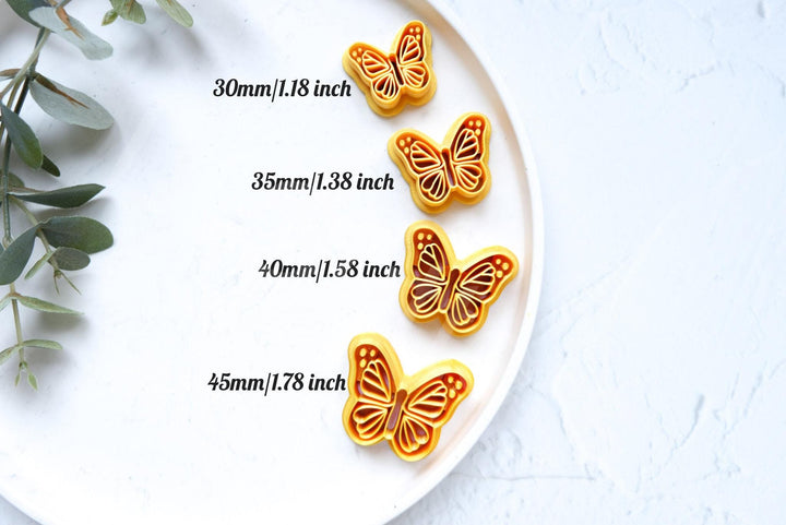 Monarch Butterfly Polymer Clay Cutter: Embossed Earring Tool (30-45mm)