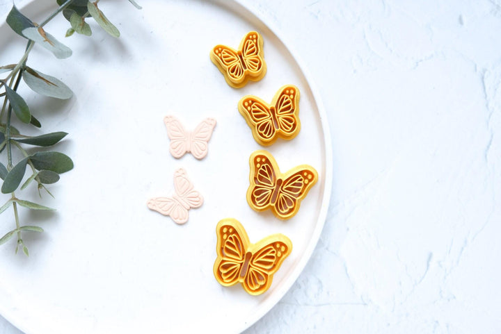 Monarch Butterfly Polymer Clay Cutter: Embossed Earring Tool (30-45mm)