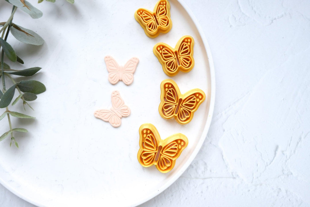 Monarch Butterfly Polymer Clay Cutter: Embossed Earring Tool (30-45mm)