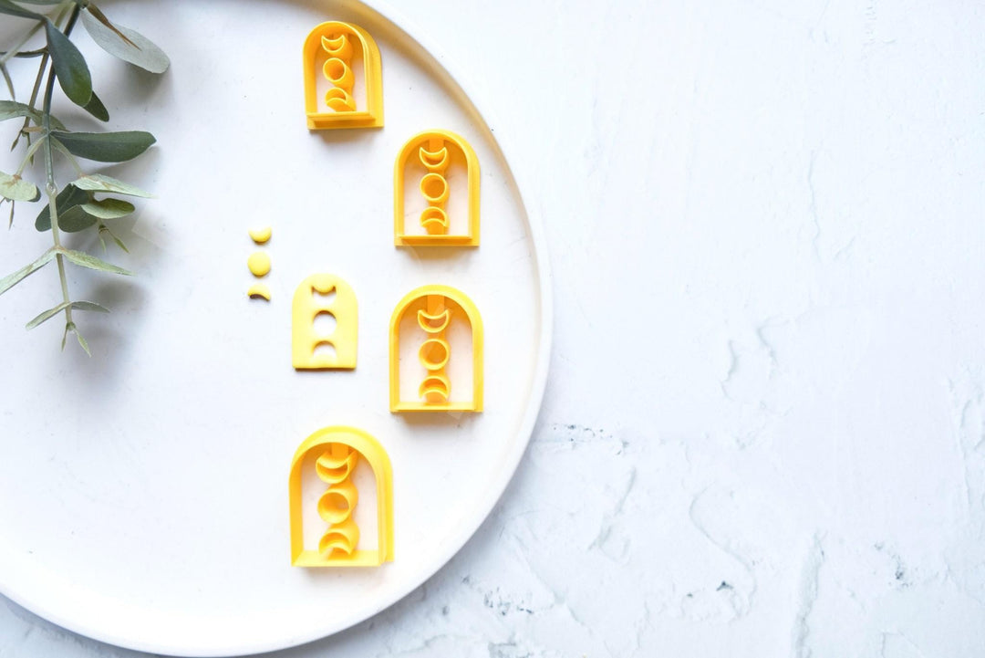 Moon Phase Arch Polymer Clay Cutter Set: 3D Printed Clay Texture Tool