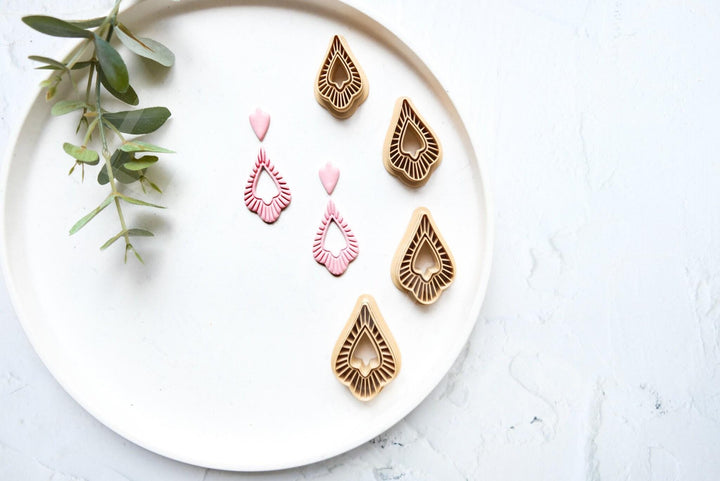 Moroccan Drop Earring Clay Cutter – Scalloped Ethnic Shape Polymer Clay Cutter, Boho Statement Earring, Middle Eastern Pattern Jewelry Tool