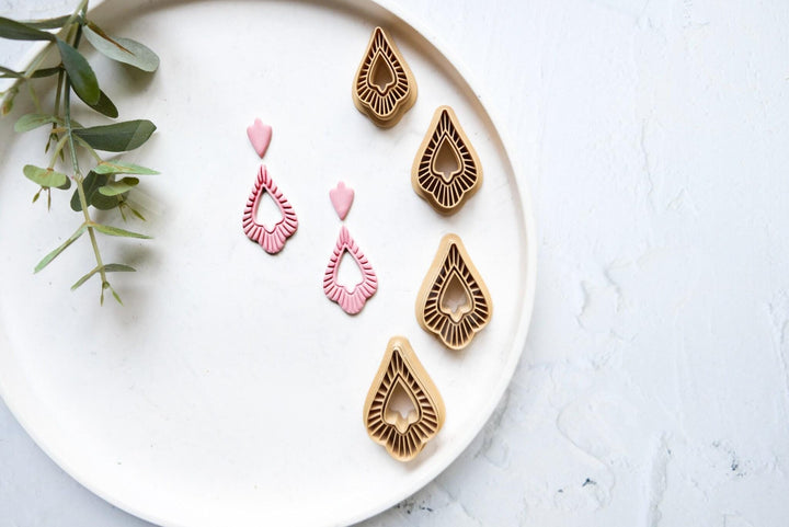 Moroccan Drop Earring Clay Cutter – Scalloped Ethnic Shape Polymer Clay Cutter, Boho Statement Earring, Middle Eastern Pattern Jewelry Tool