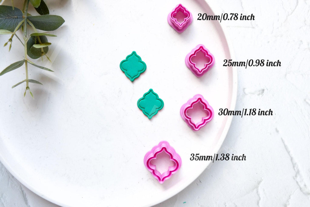 Moroccan Flower Clay Cutter: Geometric Earring Cutters, Polymer Clay