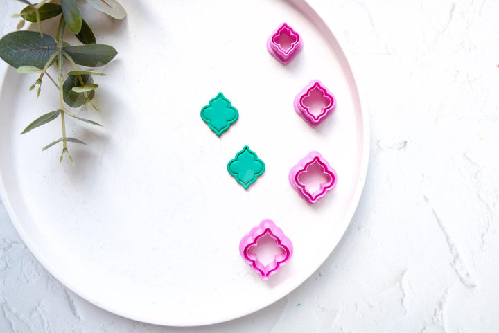 Moroccan Flower Clay Cutter: Geometric Earring Cutters, Polymer Clay