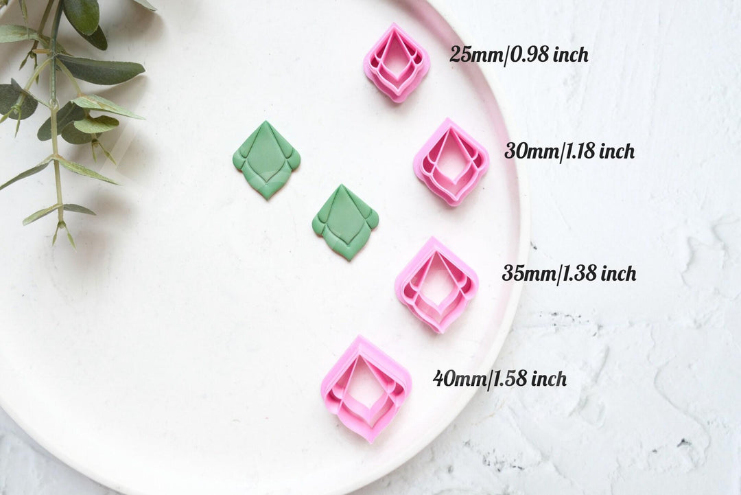 Moroccan Drop Polymer Clay Cutter Set: Boho Earring Cutters