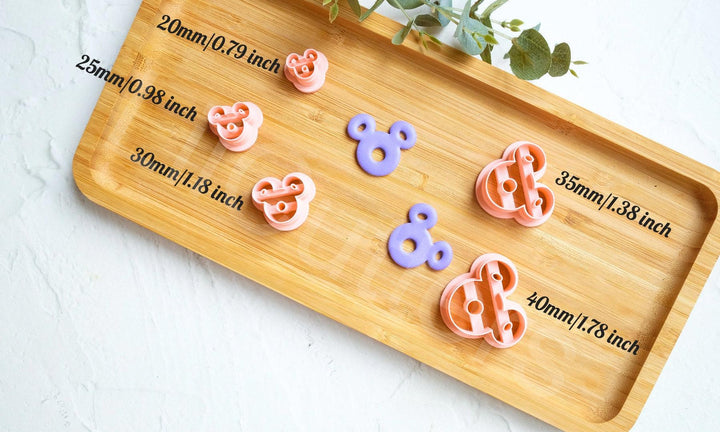 Mouse Donut Polymer Clay Cutter: Christmas Mouse Embossed Design