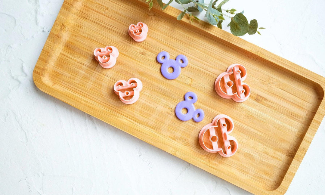 Mouse Donut Polymer Clay Cutter: Christmas Mouse Embossed Design