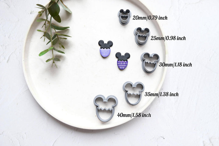 Mouse Easter Egg Cutter: Polymer Clay, Biscuit, Earring (20-40mm)