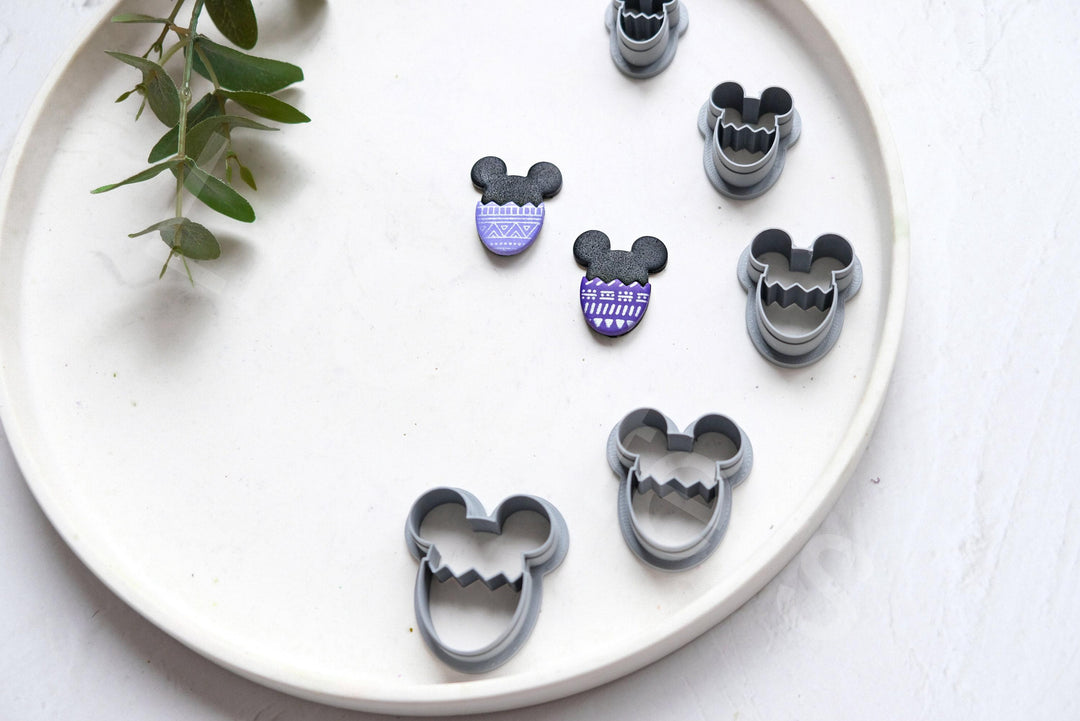 Mouse Easter Egg Cutter: Polymer Clay, Biscuit, Earring (20-40mm)