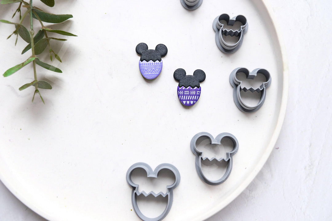 Mouse Easter Egg Cutter: Polymer Clay, Biscuit, Earring (20-40mm)