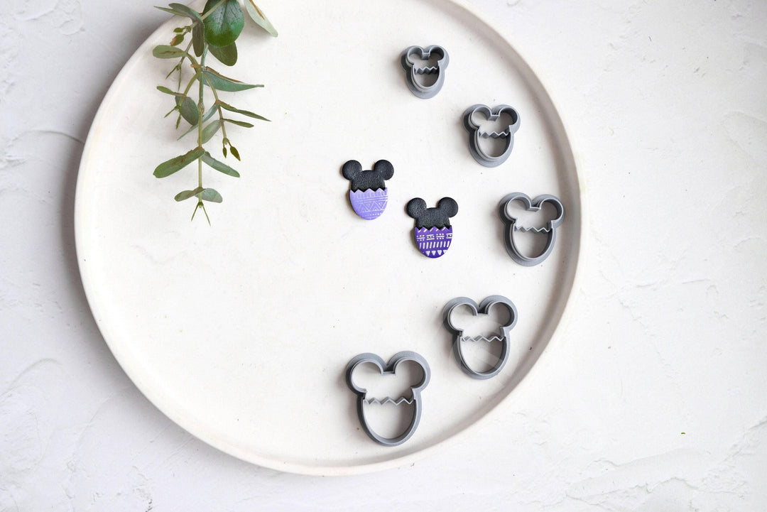 Mouse Easter Egg Cutter: Polymer Clay, Biscuit, Earring (20-40mm)