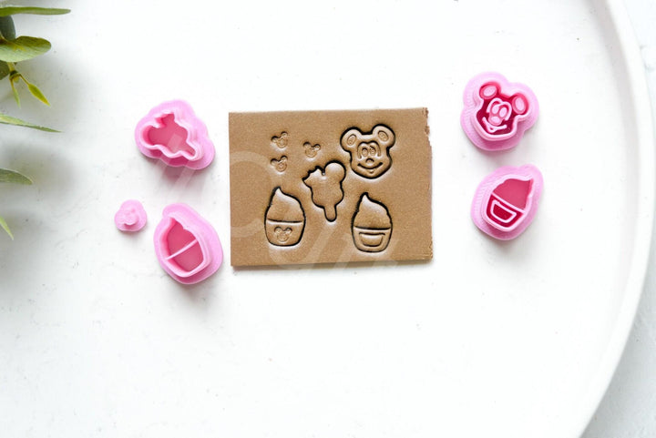 Polymer Clay Cutters Set (5pcs): Mouse, Cupcake, Ice Cream Earring Making Tools