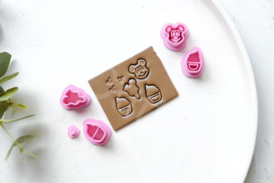 Polymer Clay Cutters Set (5pcs): Mouse, Cupcake, Ice Cream Earring Making Tools