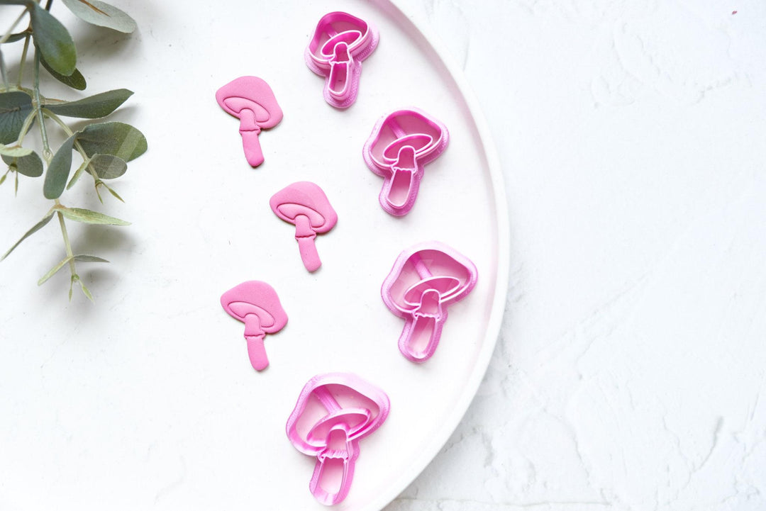 Mushroom Polymer Clay Cutter: Embossed Earring Cutters, 3D Printed