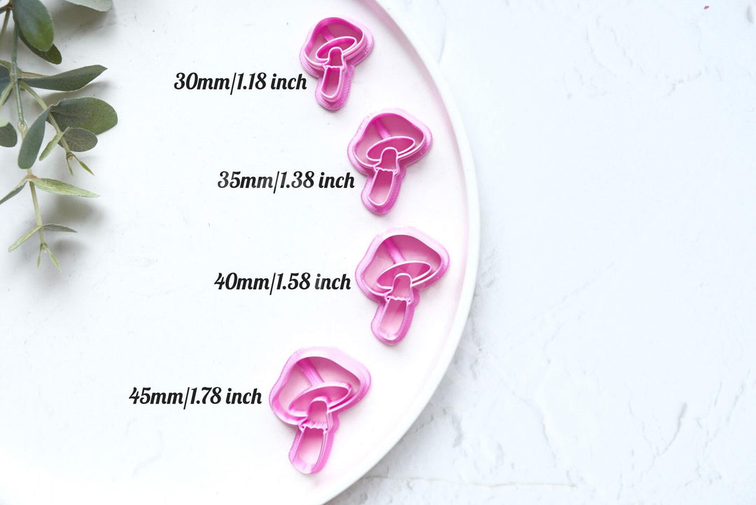 Mushroom Polymer Clay Cutter: Embossed Earring Cutters, 3D Printed