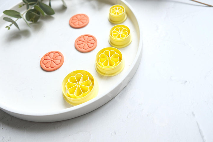 Fruit Polymer Clay Cutter: Orange, Lemon, Lime Earring Cutters