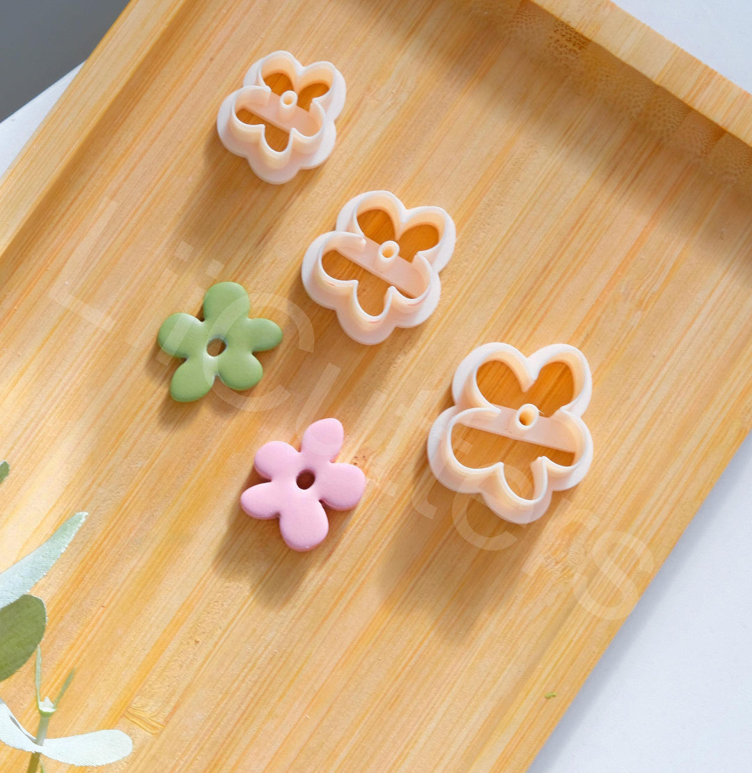 Floral Polymer Clay Cutter: DIY Flower Earrings, Cookie Fondant Tool