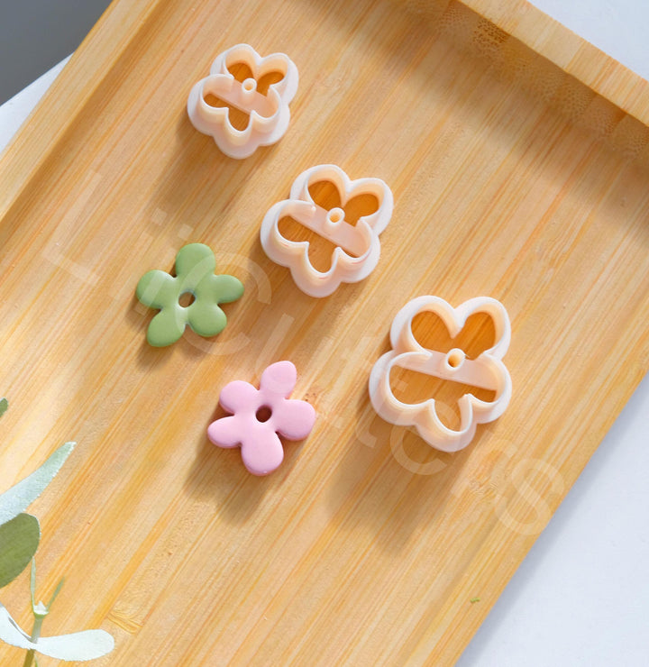 Floral Polymer Clay Cutter: DIY Flower Earrings, Cookie Fondant Tool
