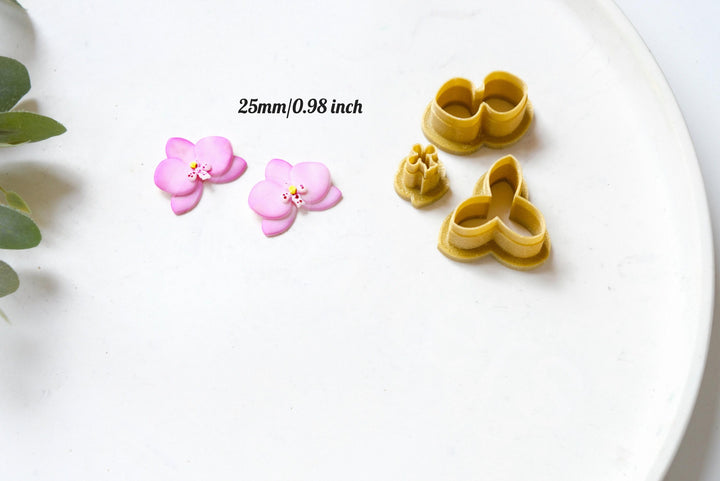 Orchid Flower Clay Cutter Set (3pc): Polymer Clay Earring Cutters, Floral Shape Clay Tools for Jewelry & DIY Earrings Making