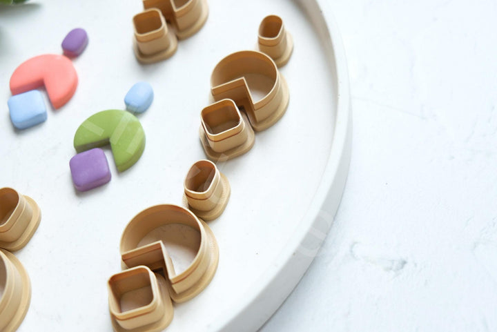 Geometric Clay Earring Cutter Set: Organic Shapes, 3D Printed
