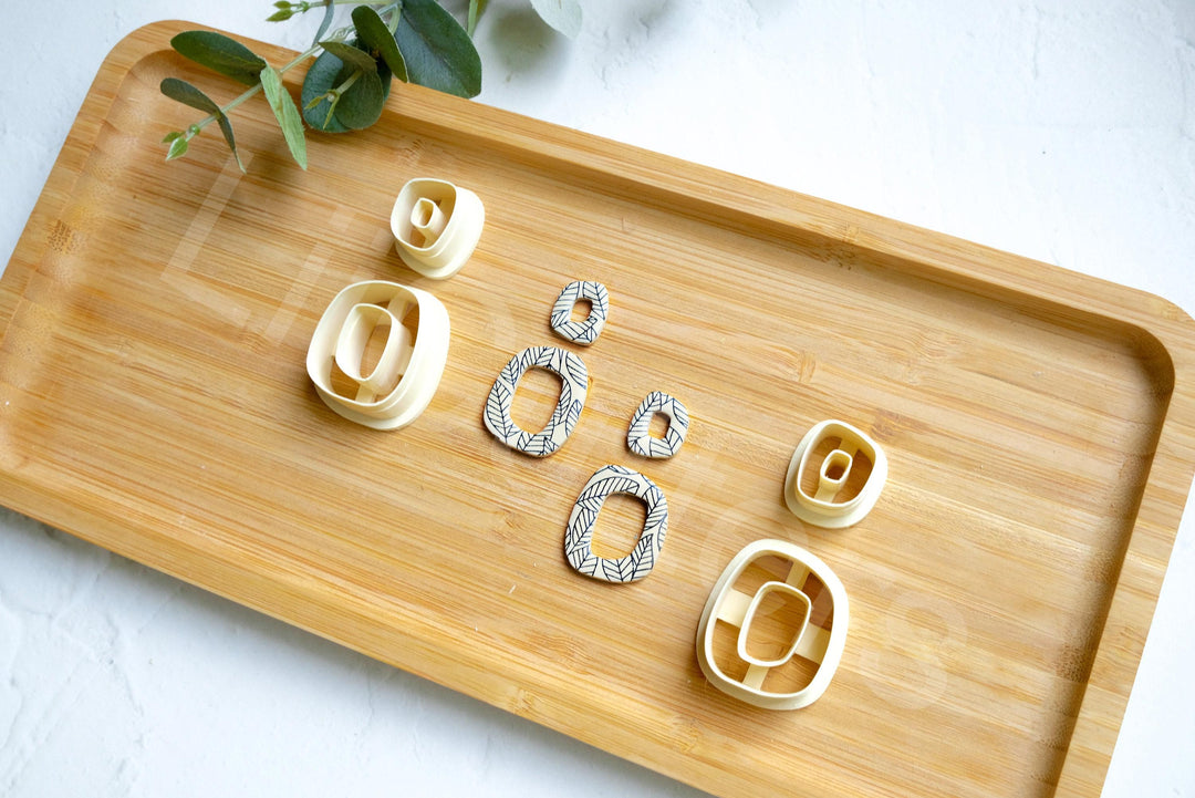Geometric Polymer Clay Cutters: Circle, Rhombus, Arch (4pc)