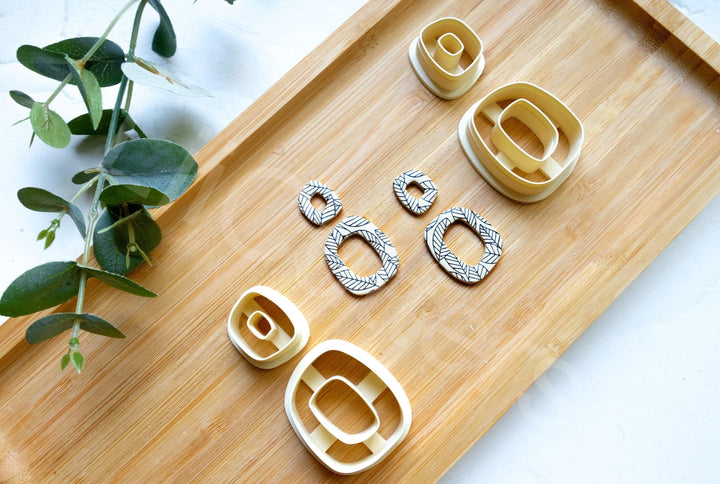 Geometric Polymer Clay Cutters: Circle, Rhombus, Arch (4pc)