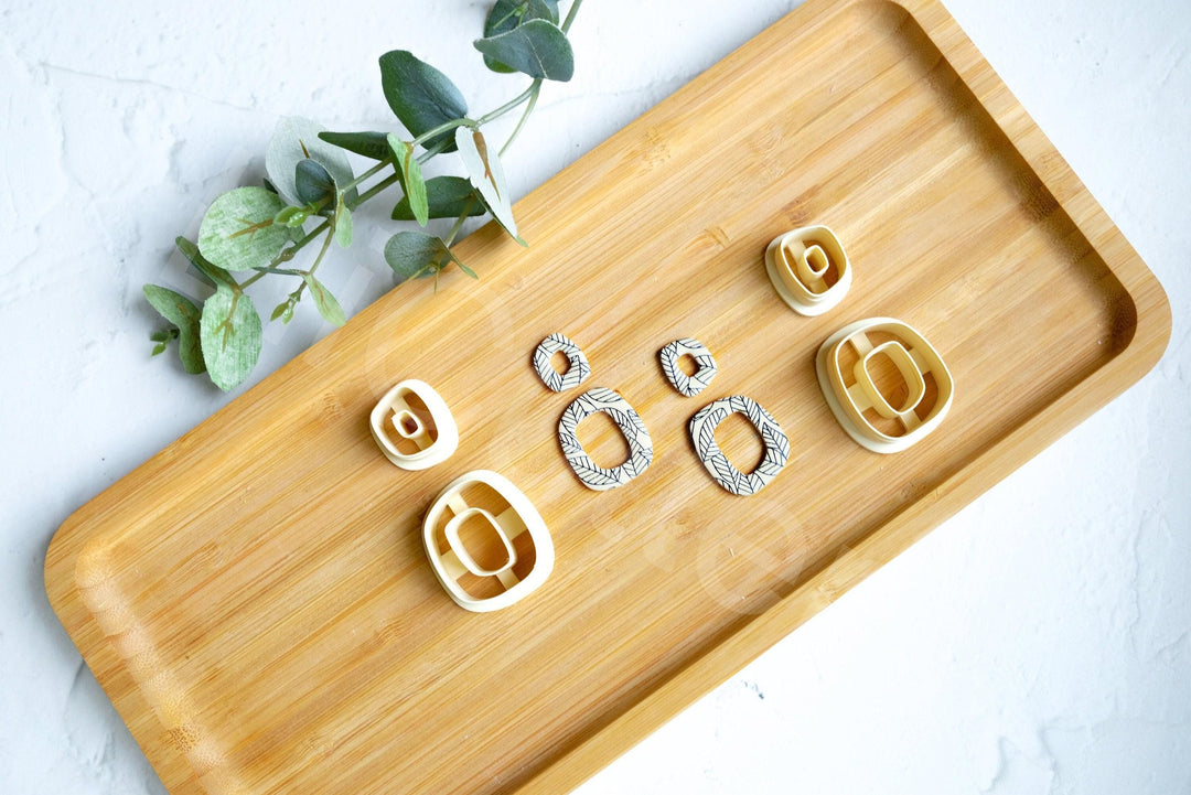 Geometric Polymer Clay Cutters: Circle, Rhombus, Arch (4pc)