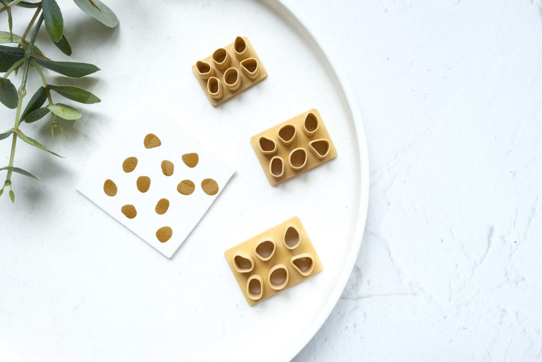 Cow Print Clay Cutter: Organic Texture Stamp, Earring Making