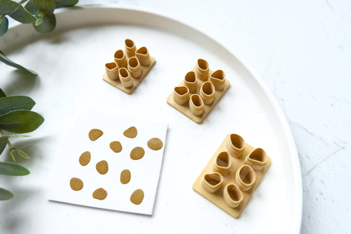Cow Print Clay Cutter: Organic Texture Stamp, Earring Making