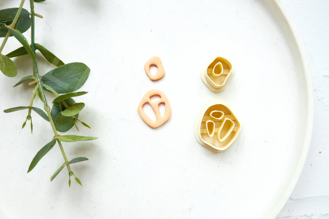 Boho Polymer Clay Earring Cutters: Organic Shape Set (2pc)