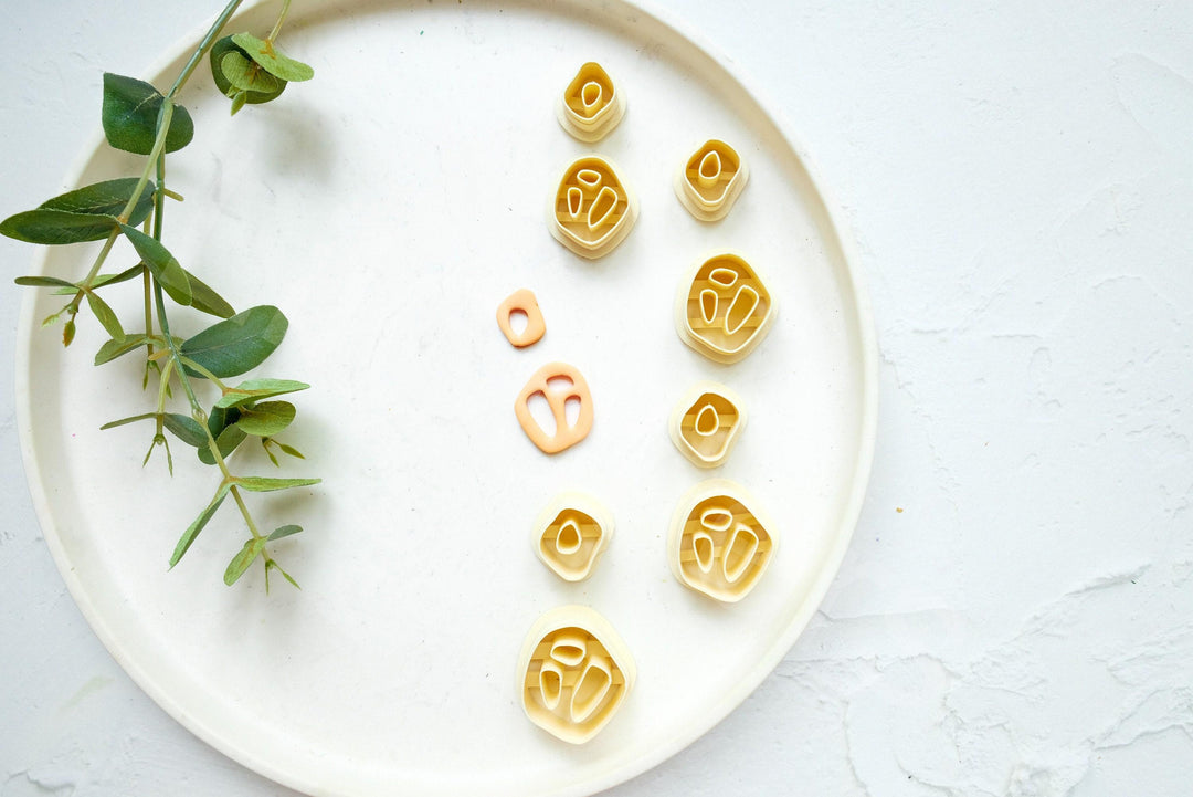 Boho Polymer Clay Earring Cutters: Organic Shape Set (2pc)