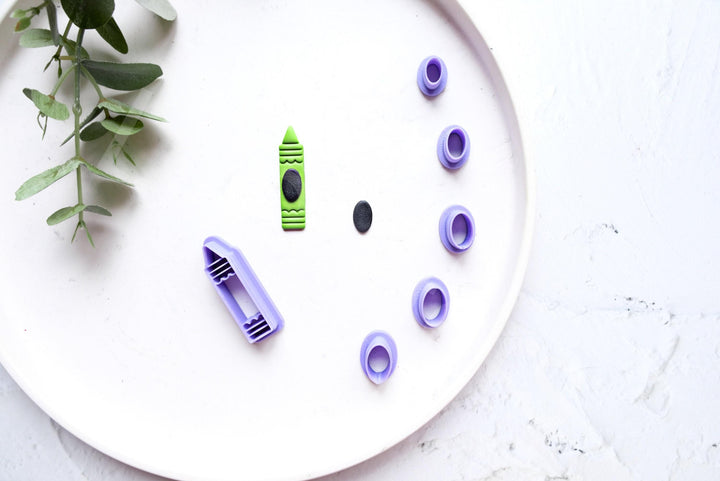 Oval Polymer Clay Cutter Set – Crayon Shape Clay Cutters for Kids, 3D Printed Clay Earring Cutters, Polymer Clay Jewelry Making Tools