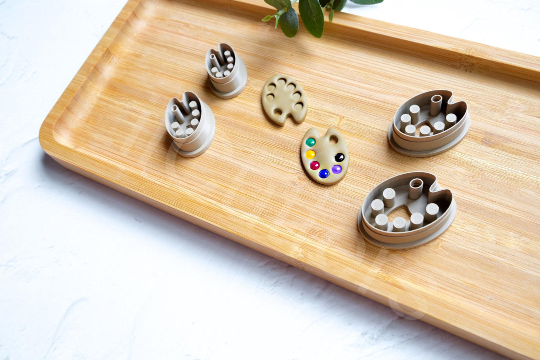 Paint Palette Clay Cutter Set for Polymer Clay | Artist Earring Supplies | Jewelry Making Tools | Acrylic Clay Cutters for Earrings