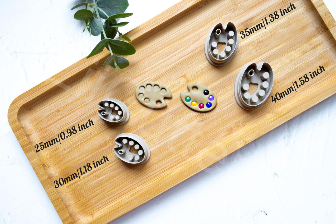 Paint Palette Clay Cutter Set for Polymer Clay | Artist Earring Supplies | Jewelry Making Tools | Acrylic Clay Cutters for Earrings