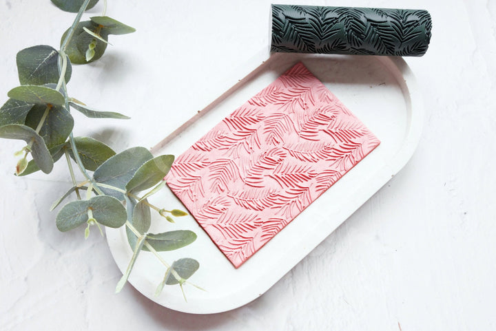 Palm Leaf Clay Texture Roller: Polymer Clay Tool