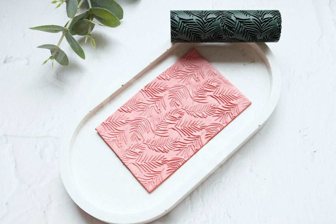 Palm Leaf Clay Texture Roller: Polymer Clay Tool