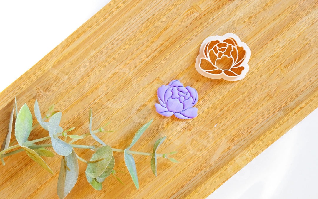 Peony Polymer Clay Cutter Set: Flower Earring Cutters (30-40mm)