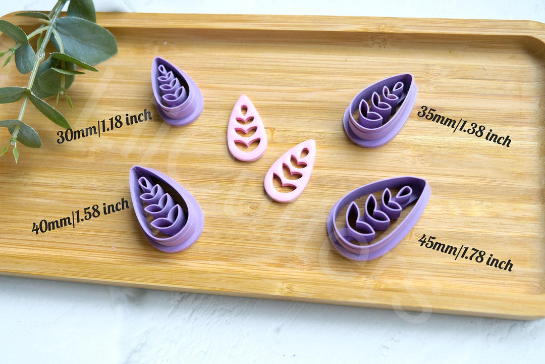 Embossed Petal Drop Clay Cutter: Teardrop Flower Tool