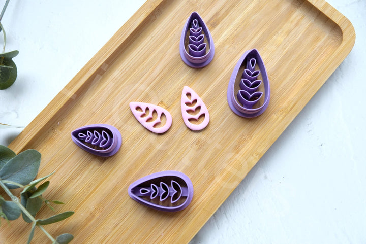 Embossed Petal Drop Clay Cutter: Teardrop Flower Tool