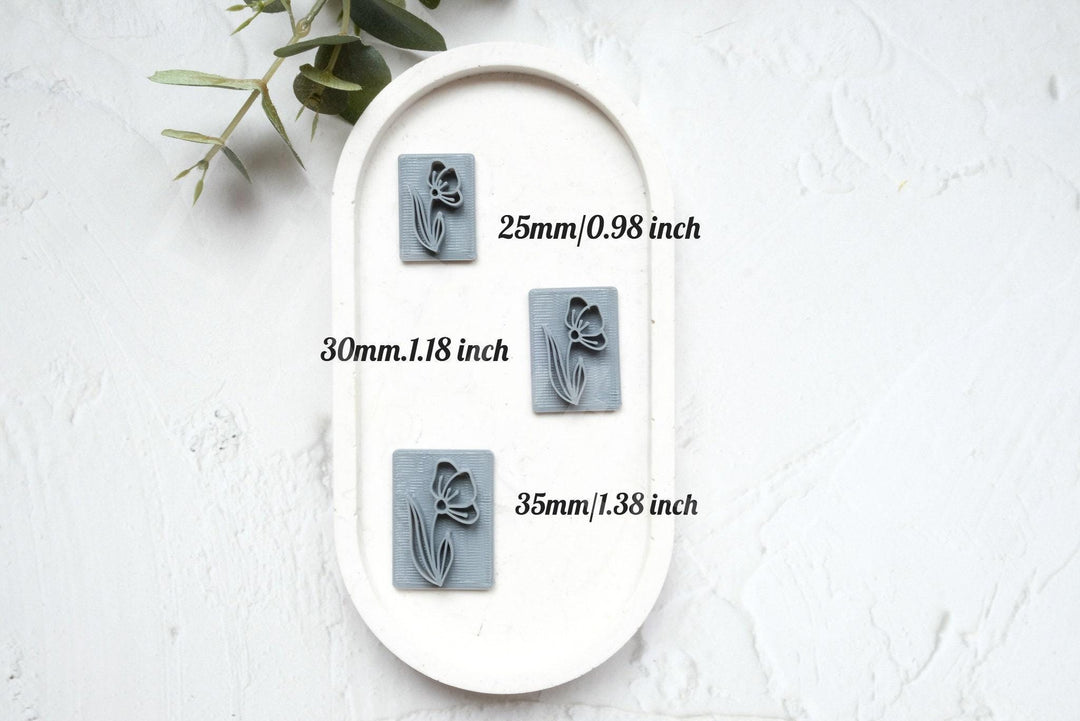 Floral Polymer Clay Stamp: Earring Making Texture Tool