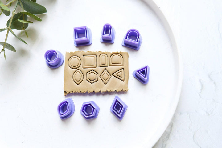 Geometric Clay Cutters: Mini Stud Earring Shapes (8pc)