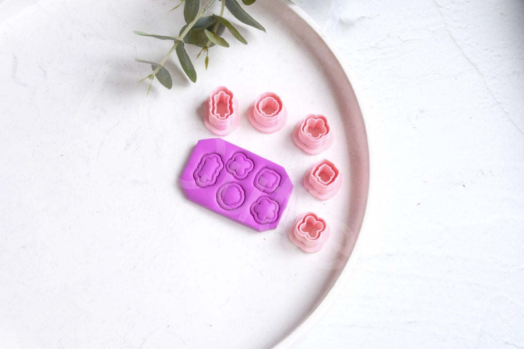 Geometric Polymer Clay Cutters: Stud Earring DIY, Mini Shapes (15-20mm)
