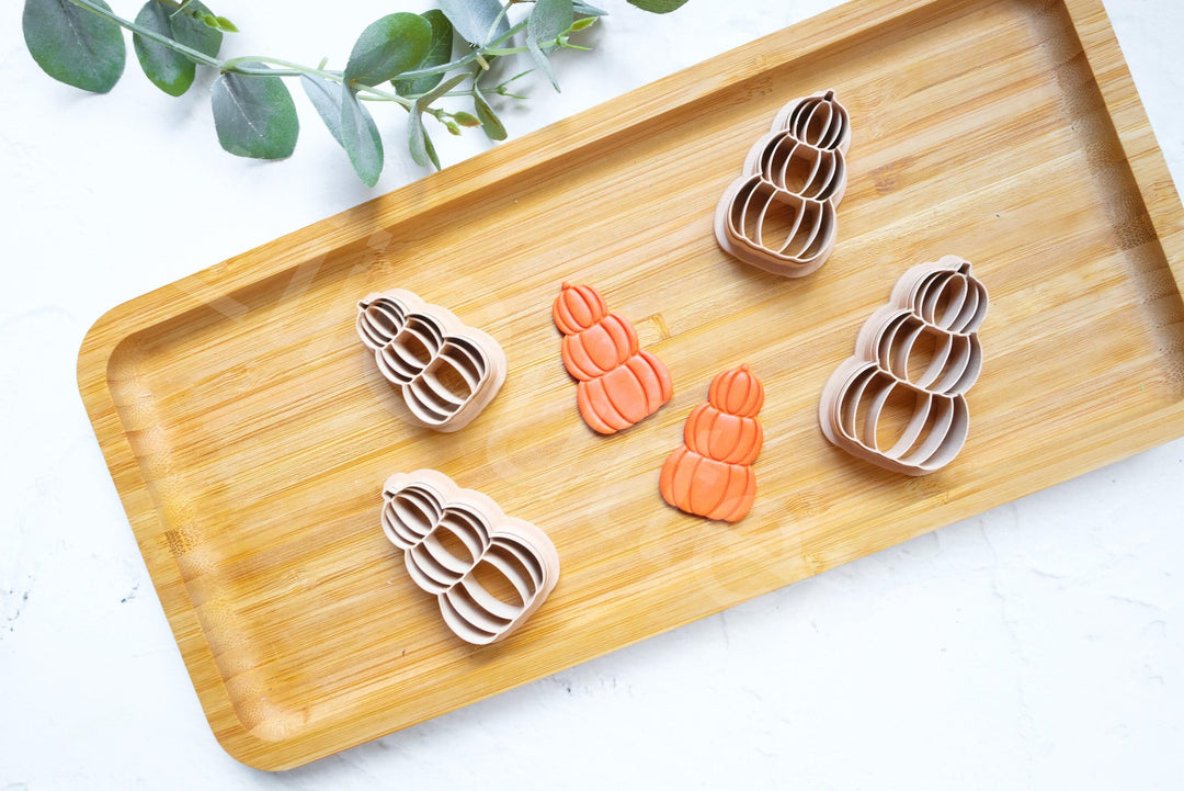 Triple Pumpkin Polymer Clay Cutter: Halloween Earring Making Tools