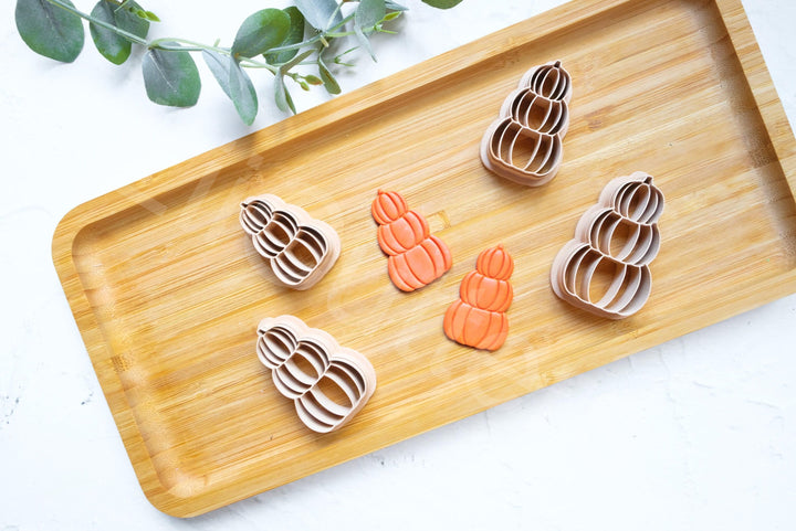 Triple Pumpkin Polymer Clay Cutter: Halloween Earring Making Tools