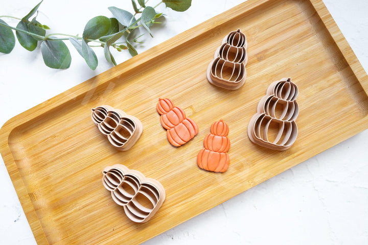 Triple Pumpkin Polymer Clay Cutter: Halloween Earring Making Tools