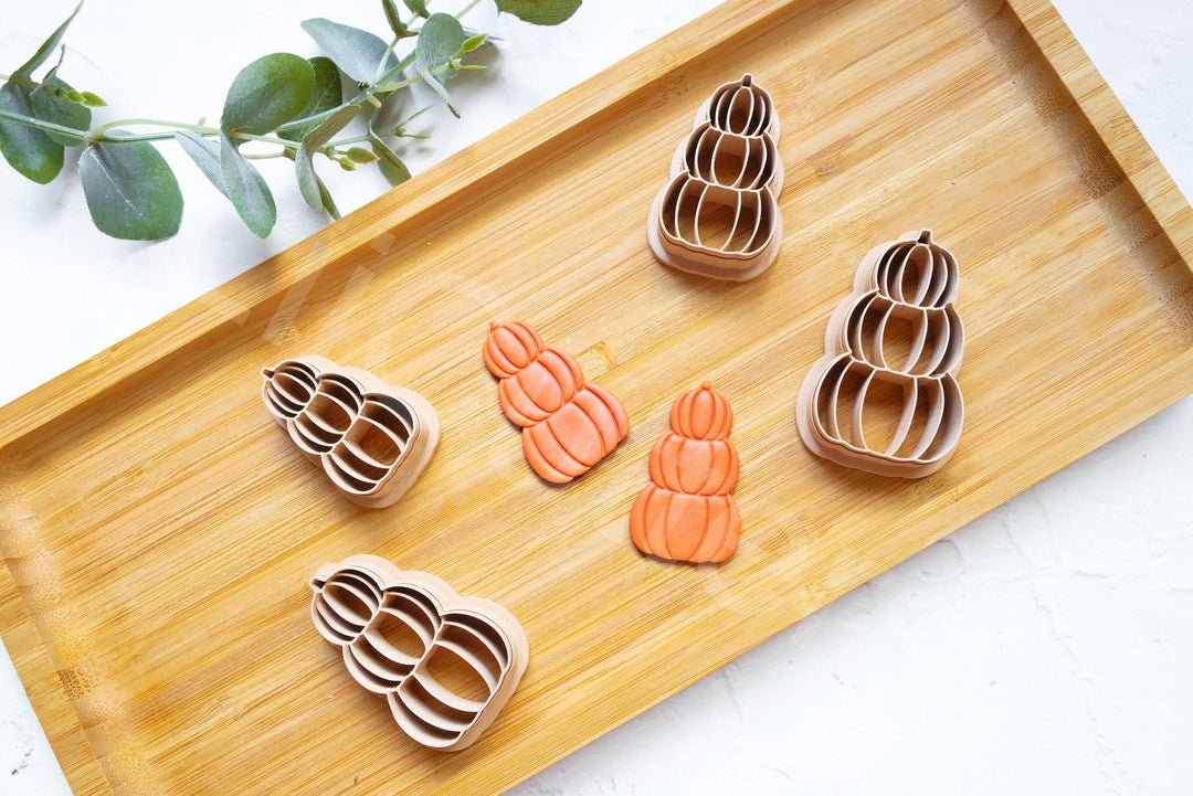 Triple Pumpkin Polymer Clay Cutter: Halloween Earring Making Tools