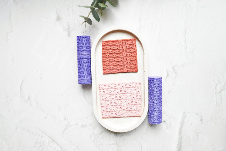 Jigsaw Puzzle Polymer Clay Texture Roller: Seamless Pattern