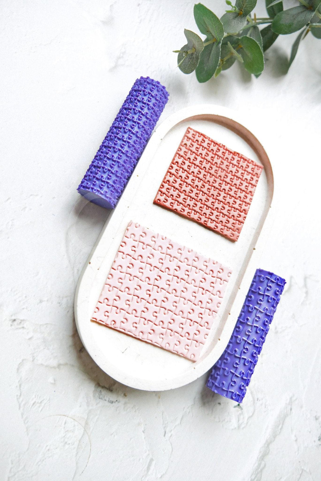 Jigsaw Puzzle Polymer Clay Texture Roller: Seamless Pattern